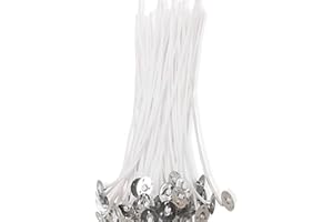 BINJCE 100PCS Meche Bougie, Mèches de Bougies (20 CM), Meche Coton 20cm, Mèches de Bougies pour la Fabrication de Bougies DIY, Mèches pour Bougies (20cm/8in)