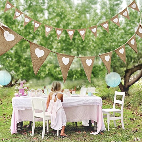 12 Flags Love Heart Rustic Jute Bunting Garland Banner Burlap Vintage Hessian Pennant for Party Christmas Birthday Wedding Bridal Shower Favor Decoration (2.8m/9 feet) reviews 12 Flags Love Heart Rustic Jute Bunting Garland Banner Burlap Vintage Hessian Pennant for Party Christmas Birthday Wedding Bridal Shower Favor Decoration (2.8m/9 feet)