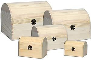 VETRINE IN RETE Vetrineinrete® 5 Bauli in legno matrioska baule portagioie da decoupage decorazioni fai da te idea regalo porta oggetti 53361 A69