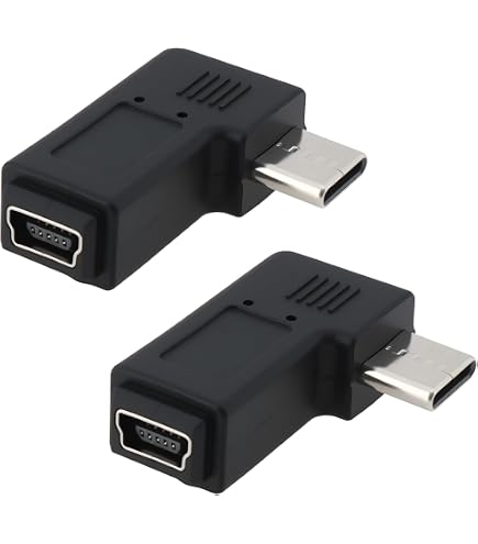 Cavo Duttek USB C A Mini USB - 26 Cm, Connettore A 90°, Per Fotocamera Canon, Controller PS3, MP3, GPS - Sincronizzazione E Ricarica