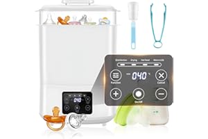 CUPEOHOME Baby Bottle Steriliser and Dryer, 4-in-1 Auto Bottle Steriliser and Dryer with Digital LED, Electric Steam Bottle Sanitizer for Baby Stuffs, Baby Bottles, Breast Pump Accessories, Milk & Food Warmer
