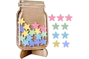 yupeuooe Bocal De Récompense Étoile pour Enfant, Pot de Récompense pour Les Tout Petits, Tableau de Récompenses pour Enfant, Système De Récompense avec Étoiles pour La Classe Garçons Et Filles