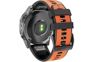 MYSNBKN Garmin Fenix 7X Correa, 26mm Easy-Fit Silicona Reemplazo Correa para Garmin Fenix 7X/Fenix 6X/Fenix 6X Pro/Fenix 5X/Fenix 5X Plus/Fenix 3/Fenix 3 HR