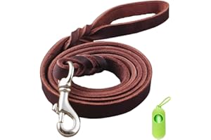 TVMALL Guinzaglio per cani intrecciato in pelle per grandi e medi/piccoli cani per allenamento comportamentale condotto corda 1,2 m / 1,6 m / 2,1 m di lunghezza, impermeabile, avventura all'aria aperta,