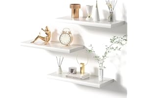 ‎VOGGV VOGGV Wandregal, Regale Weiß Wand, 3er-Set Schweberegal Weiss Moderne und Dekorative Regale für Schlafzimmer, Küche, Büro, Wohnzimmer usw