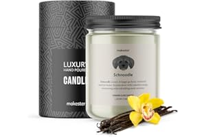 Schnoodle Candle - 220g Soy Wax with Madagascan Vanilla, Jasmine & Sugared Almond - Schnoodle Gift - Dog Candles by Makester