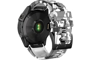 Bandkids 26mm Tarnarmband für Garmin Fenix 6X Pro,Fenix 5X,Fenix 6X,Fenix 7X,Tactix Delta,Weiches Silikon,Quickfit Sport Armband für Fenix 5X Plus/Fenix 3/3 HR/Enduro