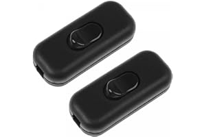 FUCHSWERK 2x Zwischenschalter Schnurschalter - 2-3 polig 6A 250V - Schnurzwischenschalter, Wippschalter, Zuleitungsschalter, Kabelschalter, Schalter | Schwarz