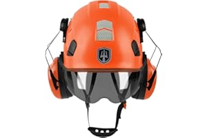 GREEN DEVIL Casque de Protection avec visière Transparente et Protection auditive - Casque de sécurité ABS réglable - Casque de Construction ventilé avec Casque Industriel en 397 (Vert)