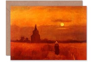 Wee Blue Coo VINCENT VAN GOGH OLD TOWER IN FIELDS 1884 OLD MASTER BLANK GREETINGS CARD
