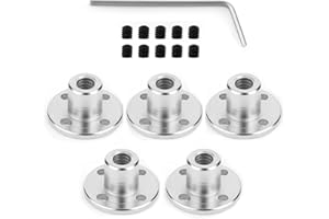 YEELIV 5 Pcs Coupleur Axe Bride Rigide avec Raccords d’Arbre à Bride de 6 mm, 10 Pcs Vis M3 et Clé Hexagonale