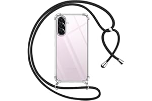 Pnakqil handyband für Samsung Galaxy A56 Hülle mit Band, Transparent Weich Silikon mit Kordel Necklace Schnur Anti-Fall Bumper Schutzhülle Case Kompatibel mit Samsung Galaxy A56 6.7", Schwarz