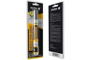 SD COLORS Pennarello per Fughe Piastrelle, Rinnova e Ripara Fughe in Cemento, per Pavimenti e Muri di Cucine e Bagni - Grigio