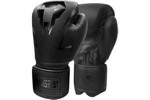 Guantes de Boxeo,LangRay Cuero de PU Juego de Guantes de Combate Muay Thai de Piel Gruesa Absorción de Impactos Guantes de Entrenamiento para Entrenamiento y Sparring en Muay Thai Kickboxing