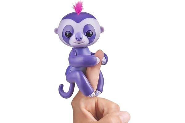 Fingerlings Marge 3752 Jouet interactif Paresseux Violet réagit aux Sons, aux mouvements et au Toucher