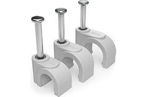 KEPLE Okrągłe białe klipsy do kabli, 4 mm, 100 sztuk, do efektywnego zarządzania kablami, do kabli elektrycznych / Ethernet, klipsy do gwoździ do klipsów kablowych telewizji telefonicznej, uporządkowane