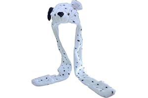 JK Home Déguisement Enfant Adulte Bonnet Animal Peluche 3 en 1 Chapeau d'hiver Echarpe Gants
