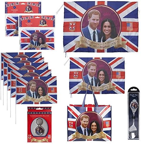 ROYAL WEDDING Party decorations MEGA CELEBRATION BUNDLE Decorations for Royal Wedding AND SOUVENIR SET. Harry and Meghan Party Decorations Set Flags Bunting Bags
