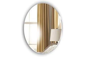 MIRRORS-INTERIORS Frameless Oval Bathroom Mirror - Lightweight & Stylish Shaving Décor