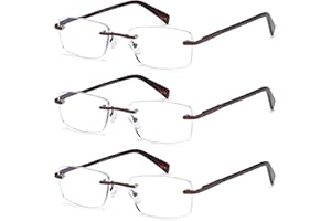 LITIMA Juego De 3 Gafas Presbicia Hombre, Gafas De Lectura Sin Montura, Gafas De Lectura Con Luz Azul 1.50X