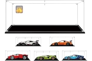 AAABOX 62x30x20cm 3mm Acrilico Teca Vetrina per Lego Auto Modello 1/8 Bugatti Chiron 42083 Sián FKP 37 42115 Ferrari Daytona SP3 42143 42056 71639 42172