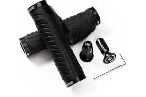 ZYXFORMIS Bike Handlebar Grips MTB Bicycle Non-Slip Rubber Handle Grips with Aluminum Lock Shock Absorption Ergonomic Design for MTB BMX Foldable Bicycle
