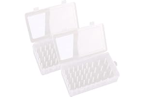 BLOGIIUP 2pcs Le Stockage Filetage à Couture Contient 42 emplacements Filetage Couture pour Les bobines Fil, boîte Rangement Vide Plastique Boîte à Coudre à la Couture pour Les bobinese Transparente