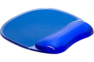 Q-Connect Alfombrilla de ratón ergonómica con Almohadilla de Gel con reposamuñecas/reposamuñecas/para Ordenador y portátil/Azul/Base de Goma Antideslizante