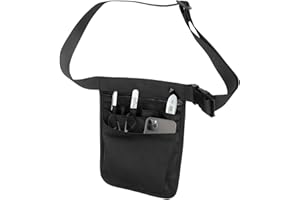 Hyakoz Riñonera Trabajo Enfermera Nylon Salvabolsillos Enfermeria con Cinturon Herramientas Ajustable y Varios Compartimentos Bolsillo Enfermera Organizador para Tijeras, Gasa, Estetoscopio