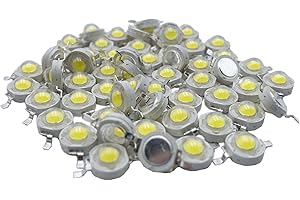 TOPXCDZ 50 Stück Hochleistungs LED Chip Super helle SMD COB-Emitter mit Diode 3 W Leuchtmittel Lampe Perlen DIY Beleuchtung für Floodlight Licht (Cold White 10000K)