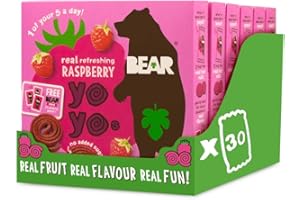 BEAR Raspberry Yoyos - Dried Fruit Rolls - Healthy - Vegan - 20g (30 packs)