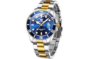 OLEVS Mens Watches Designer Calendar Dress Metal Stainless Steel Quartz Analog Waterproof Luminous Wrist Watch Gent Large