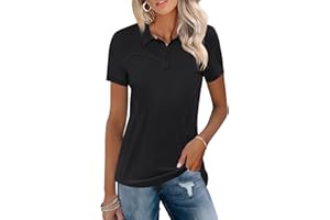IECCP Women's Golf Polo Shirts Short Sleeve Cotton Collared Lightweight Moisture Wicking T-Shirt Summer Work Casual Tops 2025