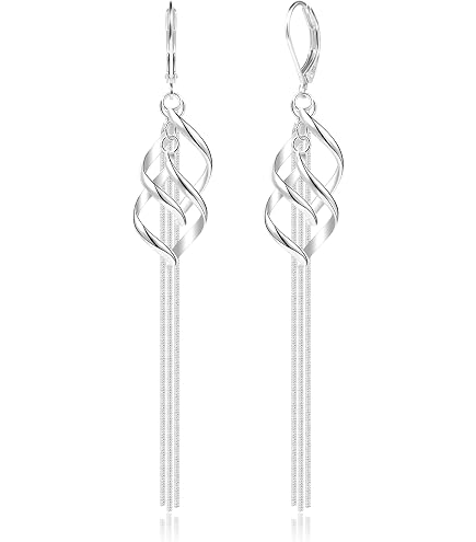 Josfeva Orecchini pendenti in argento Sterling 925, con nappa