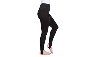 SOFTSAIL Women's High Waisted Cotton Stirrup Leggings - Ultra Soft & Opaque Everyday Stretch Trousers - UK 8-18