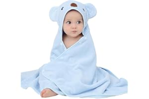 Hilmocho Asciugamano da Bagno per Bambini con Cappuccio Neonato Bambino Morbido Caldo Velluto Corallo Asciugamano Doccia da Bagno Accappatoio Coperta, 110x68CM