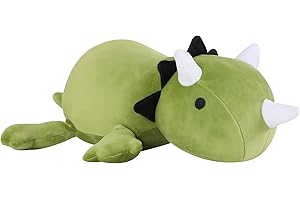 SQEQE Weighted Dinosaur Plush, Anxiety Weighted Stuffed Animals, Weighted Dinosaur Plushie Weighted Dino Throw Pillows for Kids Adults Green 60CM