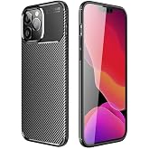 Elfia Apple iPhone 14 Pro ile Uyumlu Kılıf Silikon Karbon İnce Esnek Lens Korumalı Tarz Mat Parmak İzi Bırakmayan Kapak Negro