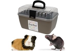 GARPET Caja de transporte para animales pequeños, conejillo de indias, hámster, pájaro, ratón, roedores, caja de transporte, caja de viaje, caja de transporte para animales pequeños, caja de transporte