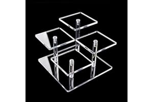mongtsamz Espositore in Acrilico, Espositore Profumi Trasparente Riser in Acrilico Ripiano per Vetrina in Acrilicoa per Collezionismo Cupcake Dessert Cosmetici e Artigianato, 1 Pezzi