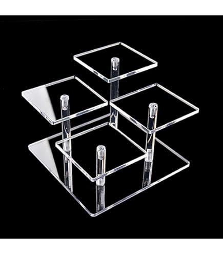 Mongtsamz Présentoir En Acrylique Claires, Transparente Étagère Pour Objets De Collection Bijoux Gâteau Donuts Parfum Affichage, 1 Pièces