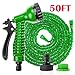 Produktbild Dehnbarer Gartenschlauch, 15 m bis 60 m, Gartenschlauch und Bewässerungsbrause, grün, 50 Feet/ 15M