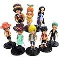 RVM Toys Anime Set of 8 One Piece Figures 7-8 cm for Car Dashboard, Cake Decoration, Office Desk and Study Table Multicolor