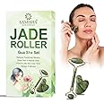 Gua Sha For Face - Jade Roller And Gua Sha Set, Relieves Facial/Jaw Tension, Guasha Stone For Face Massage, Gives Skin Natural Glow, Firms & Lifts Skin Over Time, Reduces Puffiness Pack Of 1