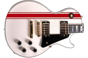 GUITARCUSTOM Stripes II Sticker Vinyl Body Guitar & Bass Pegatinas Vinilo Para Guitarra (rojo)