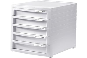 HAN Pudełko z szufladami, białe, 5 szuflad (wysoka), 1505-12