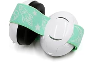 ZeYou Cuffie per Neonati Antirumore Verde,Casco Anti-Rumore per Bambini,Casco Anti Rumore Bambino Facilmente Regolabile Pieghevole,Bambini Cuffie Auricolari per Concerto e Graffiti