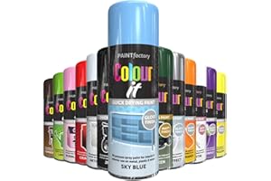 AlezyB - Sky Blue 400ml All Purpose Spray Paint | Use on Metal, Wood, Plastic and Multipurpose Aerosol Professional Quality Perfect Finish, for Interior Exterior and Excellent Coverage