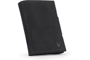 DONBOLSO Portafoglio NextGen - Portafoglio Uomo con Portamonete - Portafoglio Uomo Pelle con Protezione RFID - Custodisce Fino a 11 Carte - Portafoglio mini per Uomo - Colore Vintage Nero