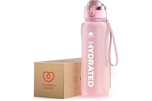 Gohippos Motivational Water Bottle, Hydration Bottle & Great Gift for Friends, Kids, Families - Stay Healthy Stay Hydrated with Your Loved Ones